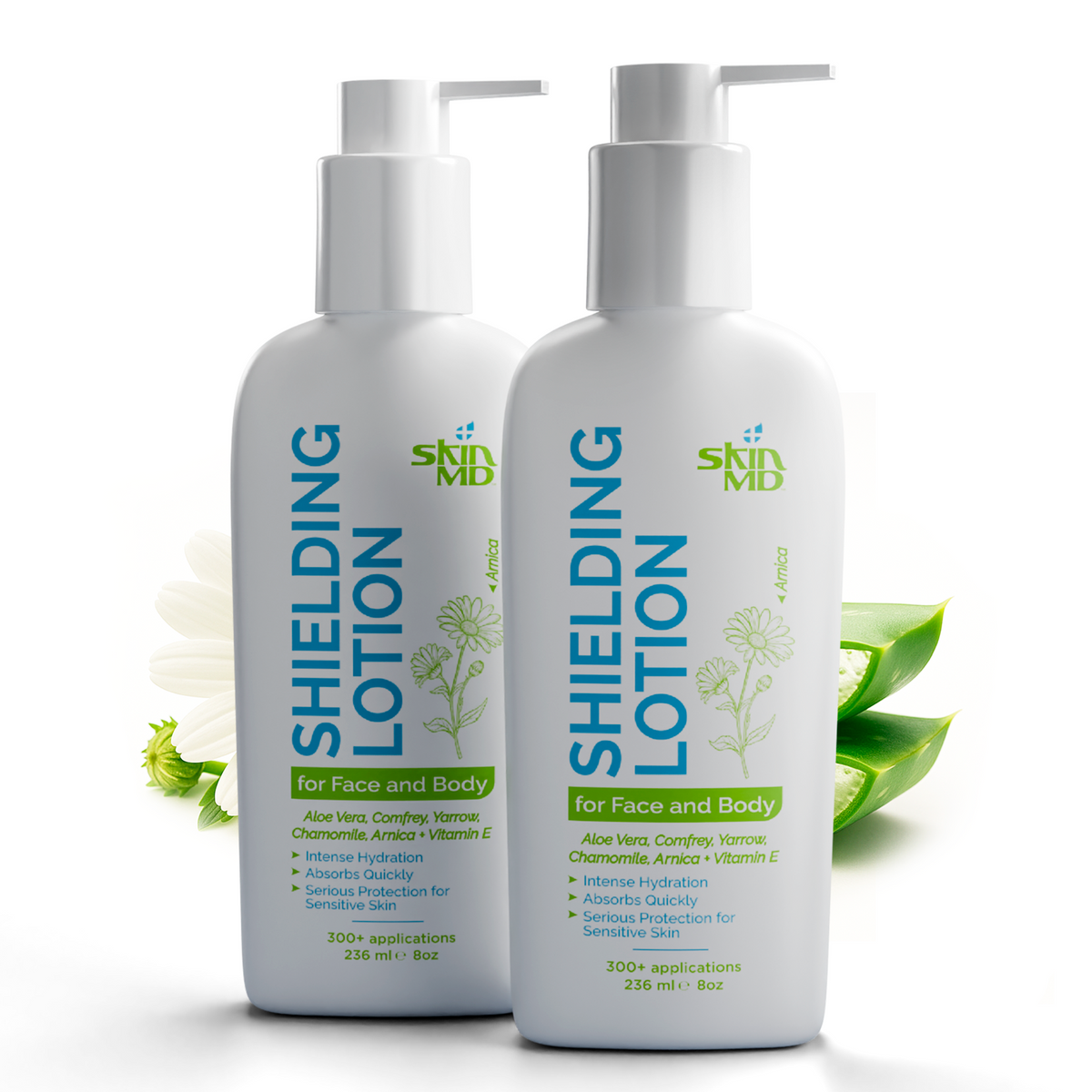 Skin MD Shielding Lotion 8oz (2 Pack) with Pumps – SkinMD Online Store