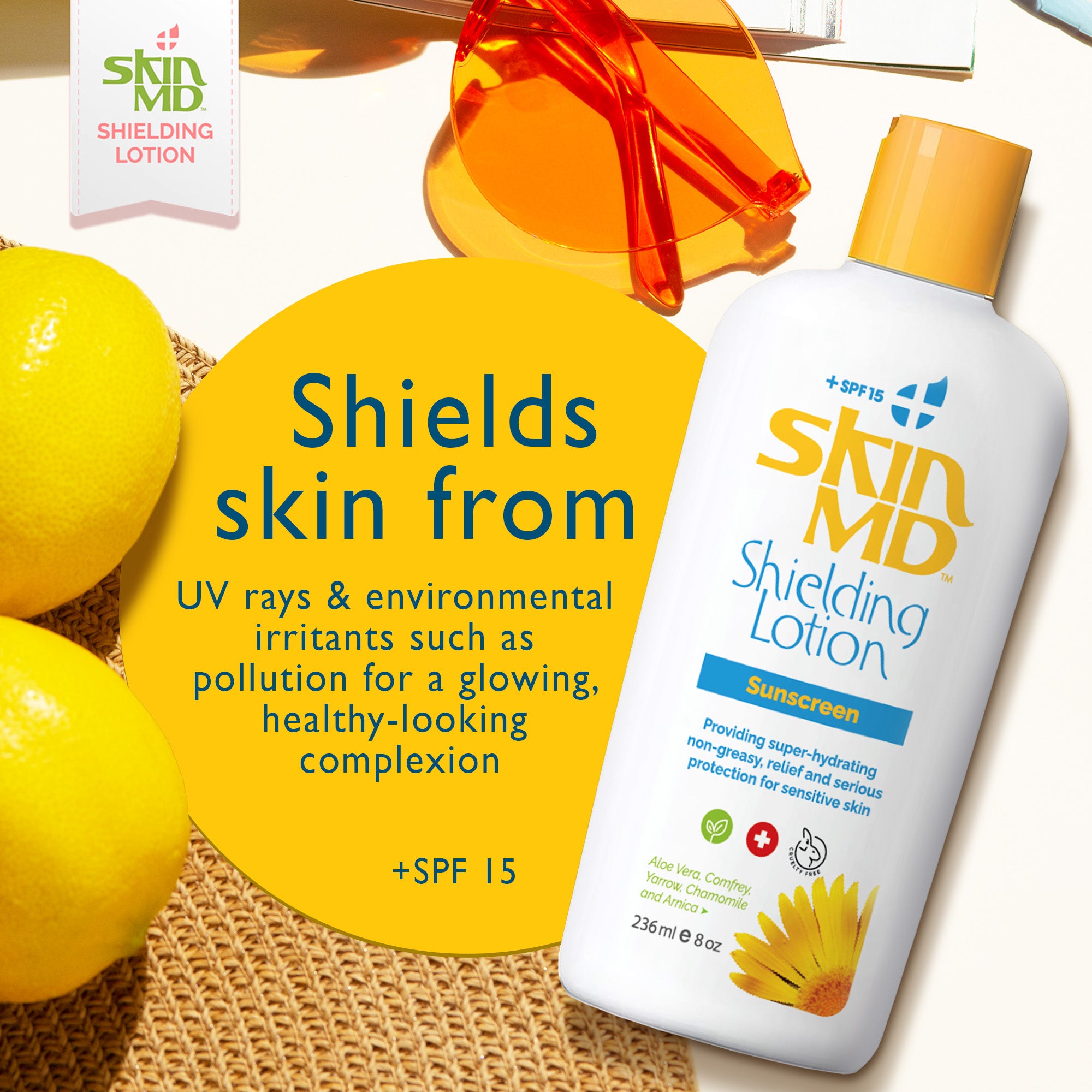 Skin MD Shielding Lotion Sunscreen with SPF 15 8oz