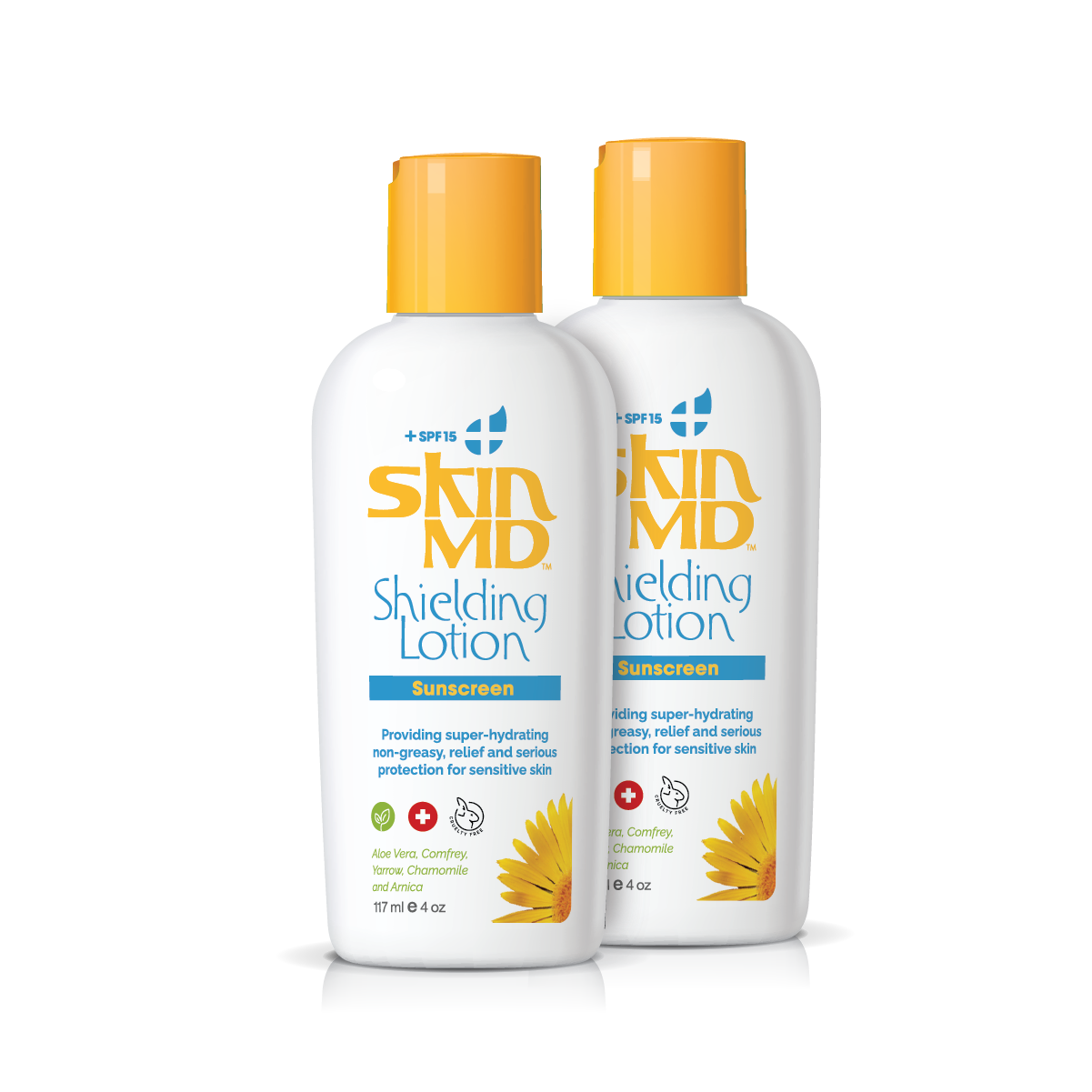 Skin MD Shielding Lotion Sunscreen with SPF 15 4oz (2 Pack)